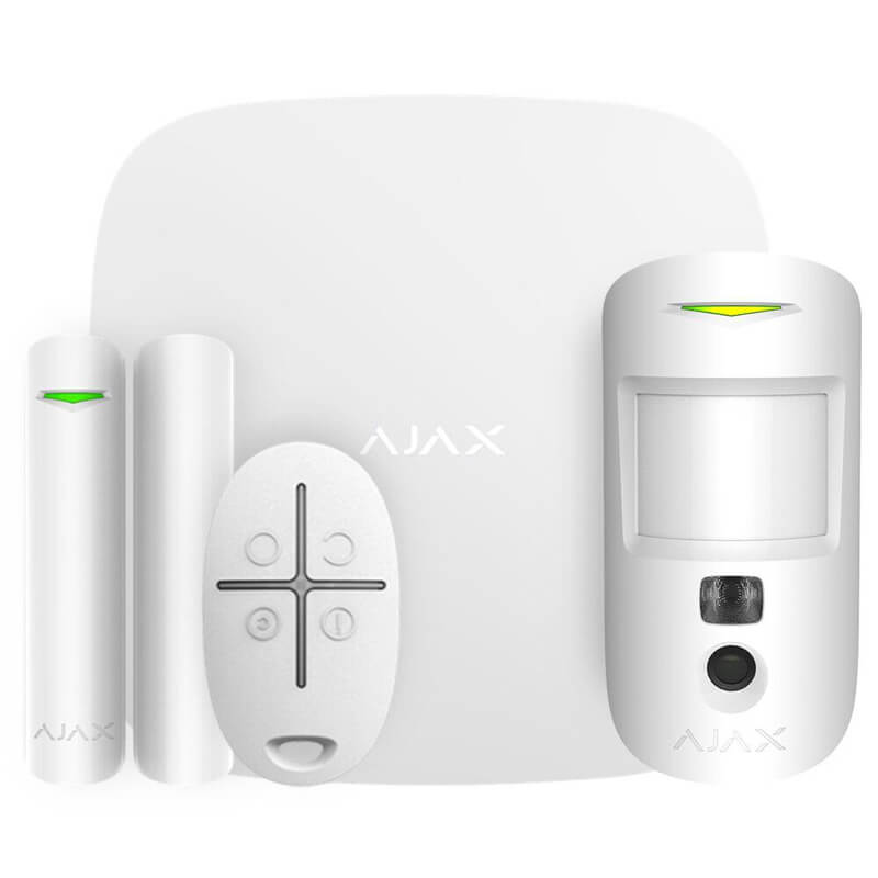 Комплект беспроводной охранной сигнализации Ajax StarterKit Cam Plus white