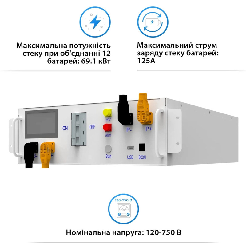 Модуль керування (BMS) для батарей DEYE BOS-G 120-750Vdc 100A