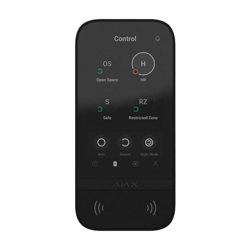 Бездротова клавіатура з сенсорним екраном Ajax KeyPad TouchScreen Black