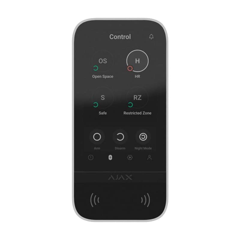 Бездротова клавіатура з сенсорним екраном Ajax KeyPad TouchScreen White